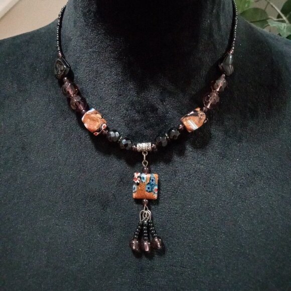Womens Boho Tribal Style Stone Beaded Charm Collar Necklace with Lobster Clasp - Picture 1 of 12